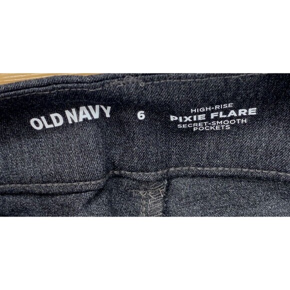 Old Navy Pants Womens 6 High Rise Pixie Flare Gray Dress Career Pants Stretch - Picture 8 of 12